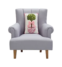 Chinoiserie Topiary Ribbon Hook Pillow