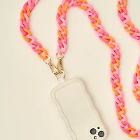 Pink & Orange Crossbody Phone Chain