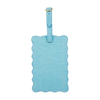 Turquoise Lizard Scallop Luggage Tag