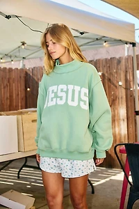 Green Jesus Mockneck
