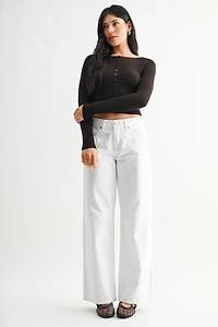 White Baggy Wide Leg Jeans