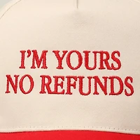 Pink I'M YOURS NO REFUNDS Embroidery Two-Tone Hat