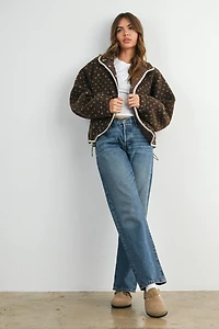 Olive Fleece Puffer Jacket