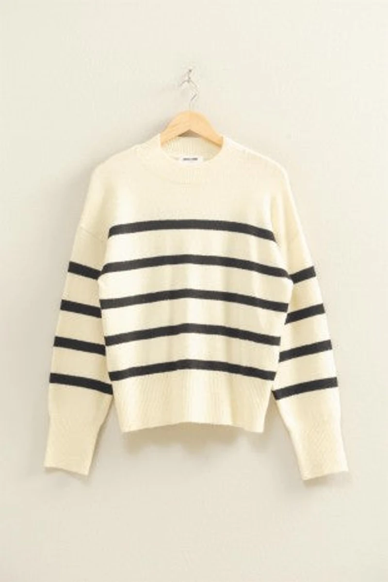 Cream & Black Striped Sweater