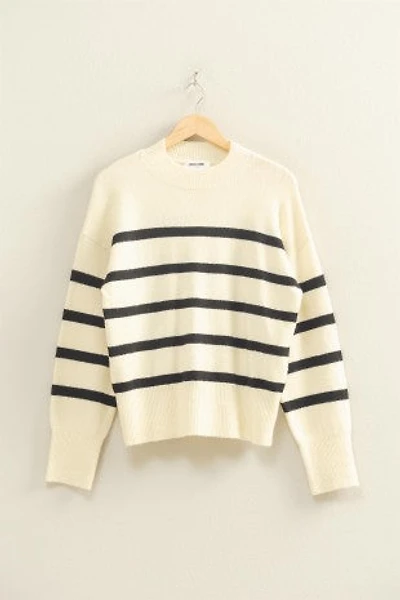 Cream & Black Striped Sweater