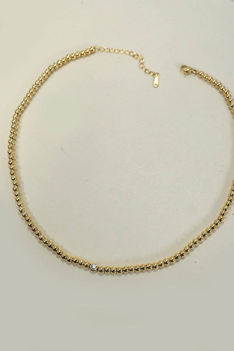 18K Stainless Steel Tarnish Free Beaded Necklace