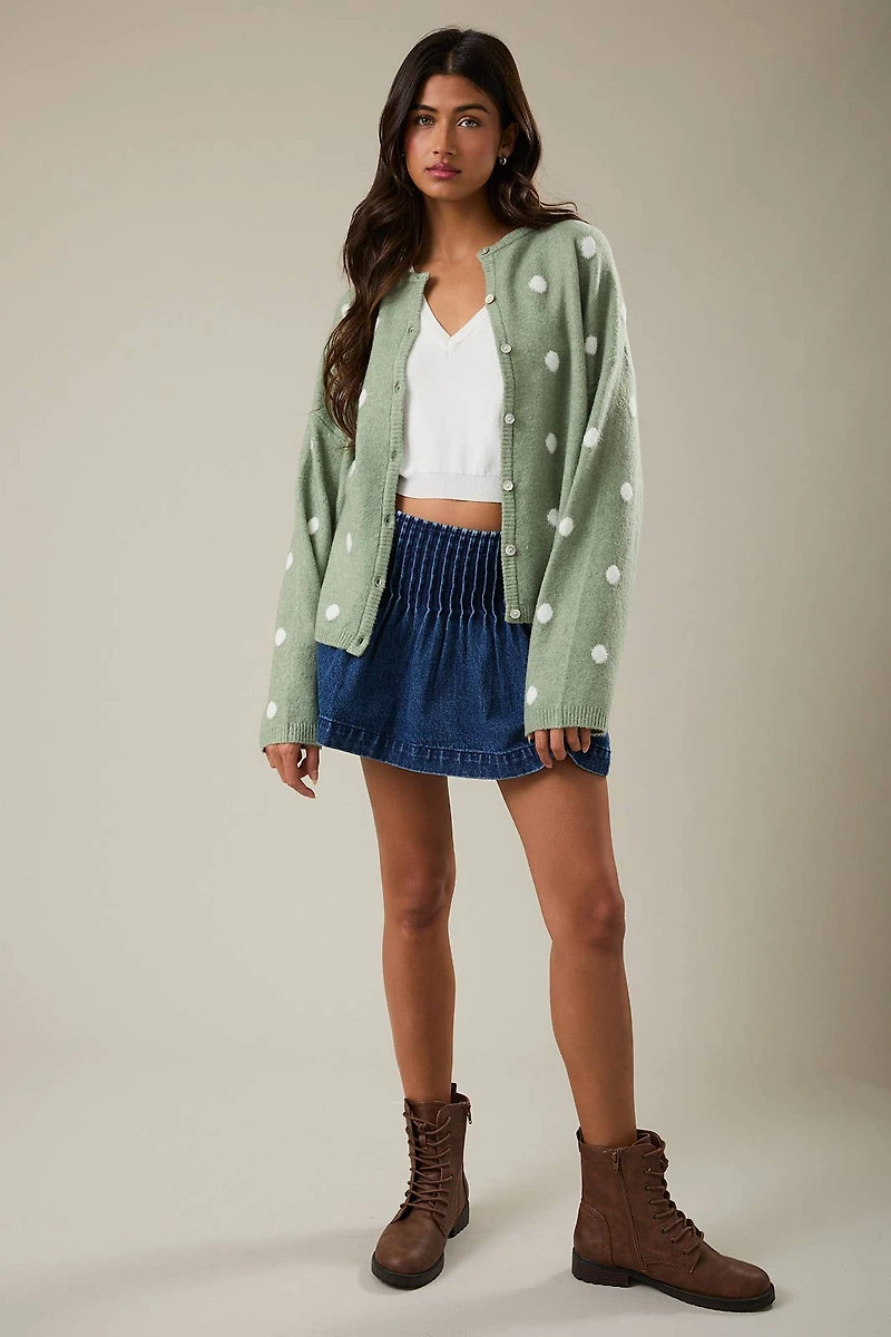 Green Polka Dot Cardigan