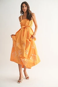 Sunburst Embroidered Maxi Dress