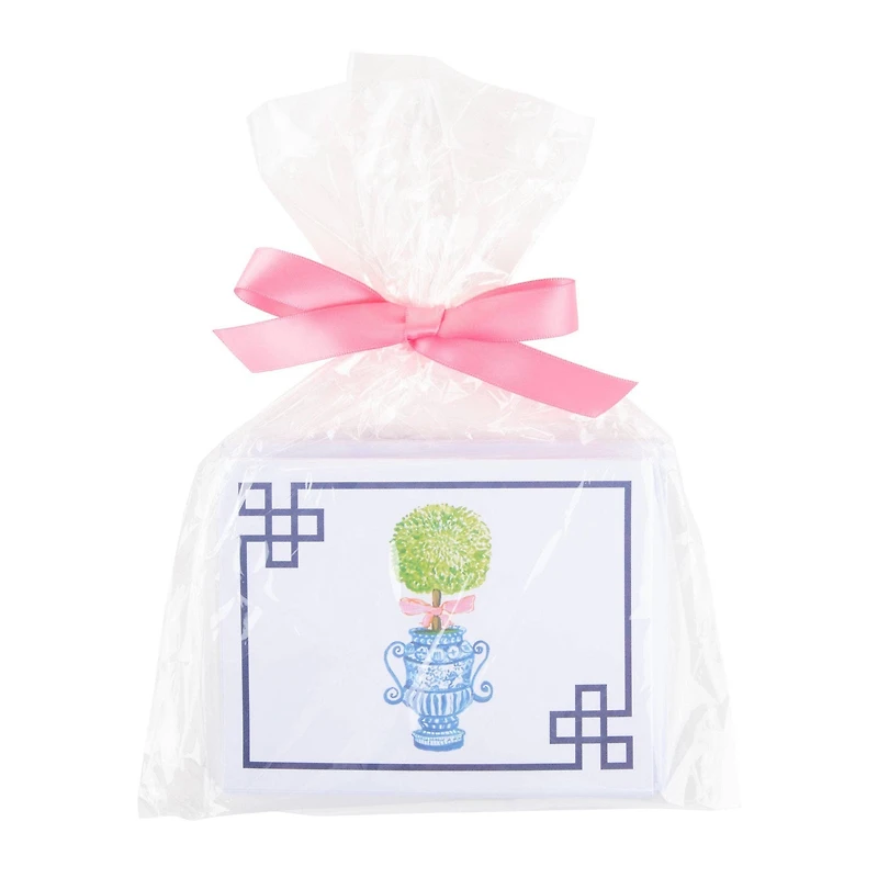 Pink Topiary Note Card Set