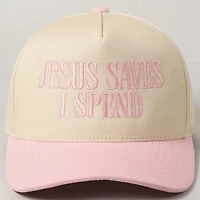 Light Pink Jesus Saves I Spend Hat