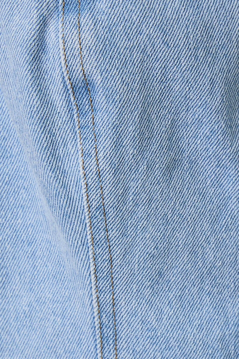 Blue Sleeveless Ruffle Romper