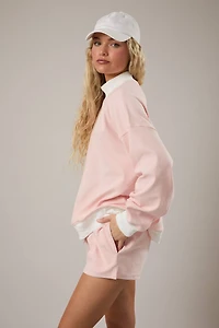 Light Pink Striped Mock Neck