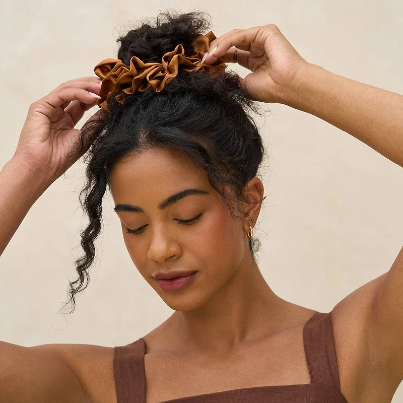 Camel Ruffle Scrunchie