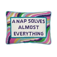 Nap Solves Almost Everything Embroidered Needlepoint Pillow