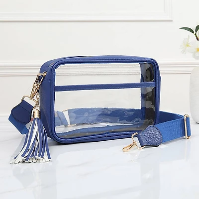 Royal Blue Clear Crossbody Bag