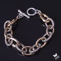 Two Tone Link Toggle Bracelet