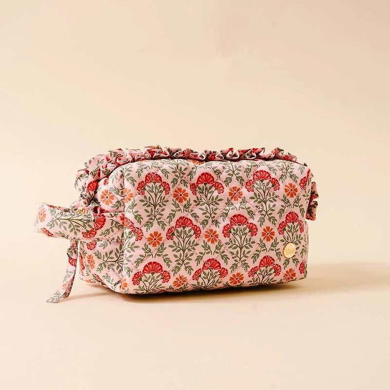 Essentials Quilted Cosmetic Pouch-Everbloom Dusty Rose
