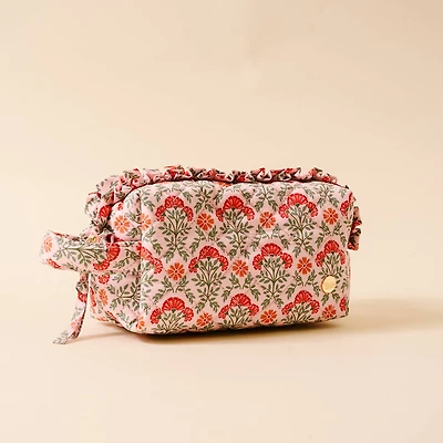 Essentials Quilted Cosmetic Pouch-Everbloom Dusty Rose