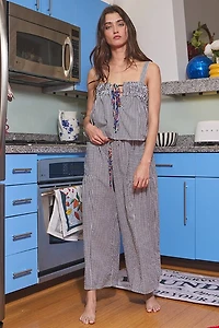 Black Seersucker Gingham Print Set