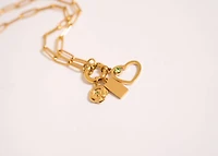 Stainless Steel Paperclip Carabiner Charm Holder Necklace