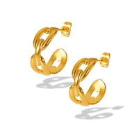 High Class Buckle 18K Gold Plated Hoops