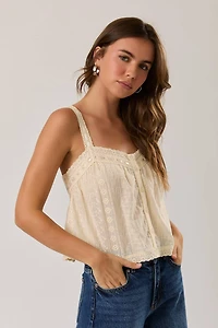 Light Yellow Eyelet Top