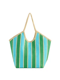 Blue & Green Striped Tote