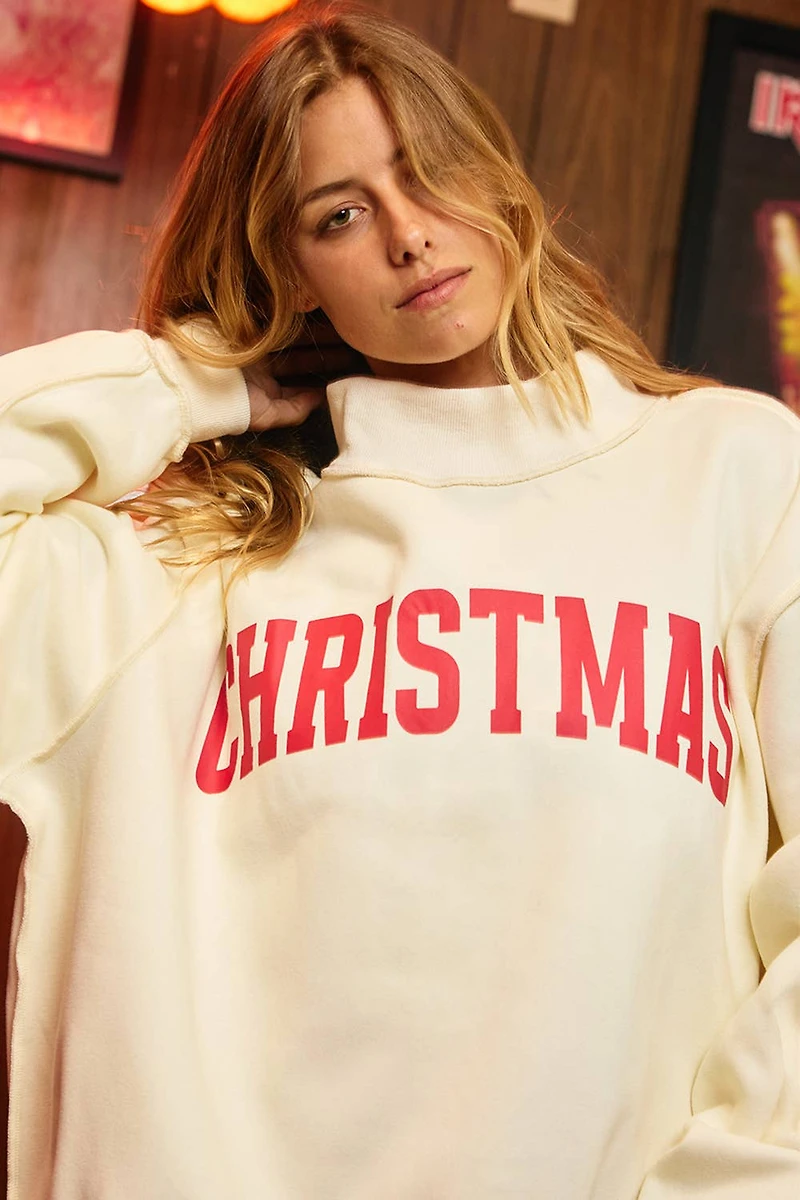 Christmas & Merry REVERSIBLE Mockneck