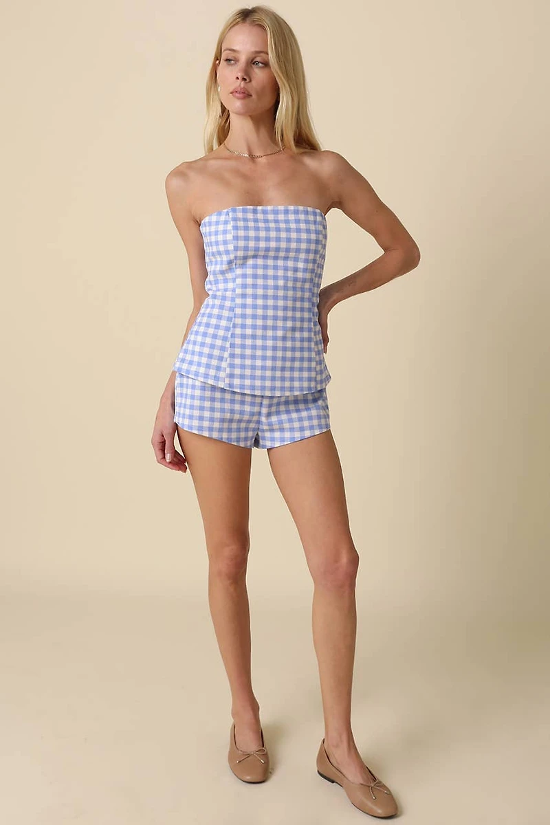 Blue Gingham Mini Set