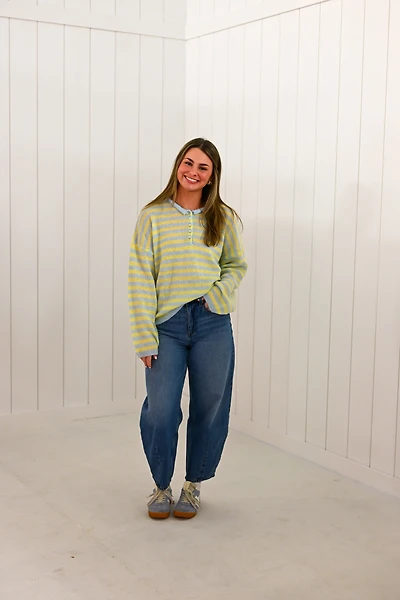Yellow & Blue Striped Sweater