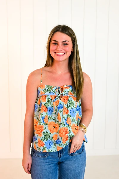 Orange Floral Top