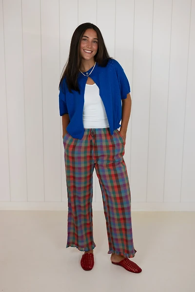 Multicolor Plaid Pants