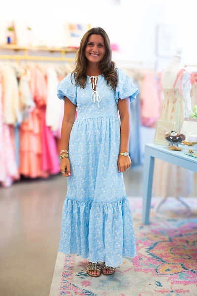 Blue Floral Maxi Dress