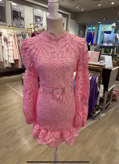 Pink Ballon Lace Dress