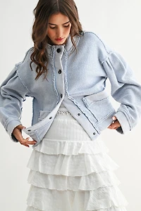 Soft Blue Button-up Jacket