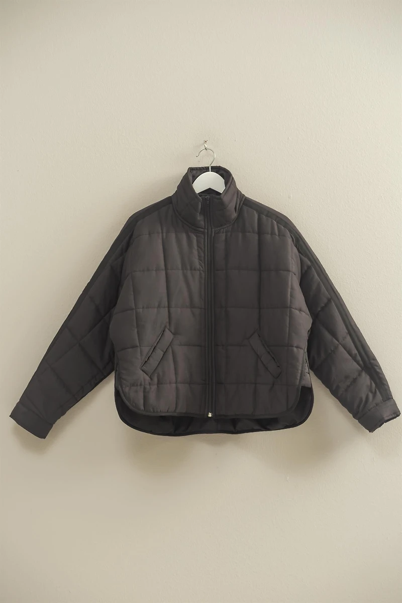 Black Quilted Puffer Jacket