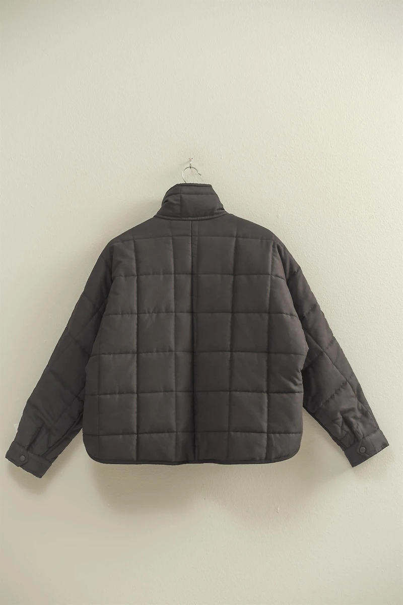 Black Quilted Puffer Jacket