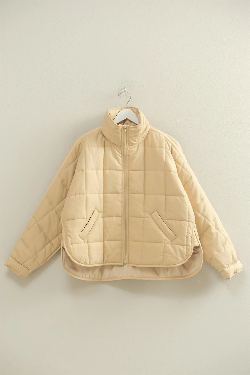 Cream Quilted Puffer Jacket