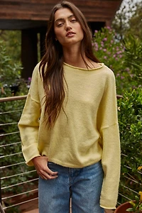 Yellow Rolled Neck Sweater