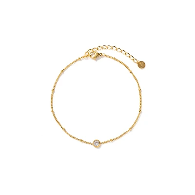Gold Bezeled Anklet