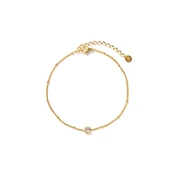 Gold Bezeled Anklet