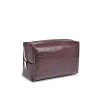 Brown Croc Cosmetic Pouch