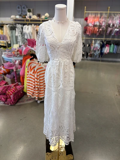 White Eyelet Maxi Dress