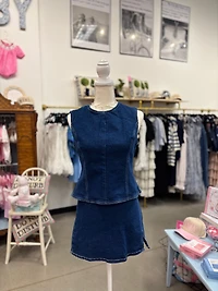 Denim Top & Skirt Set