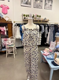 Navy Floral Pajama Set