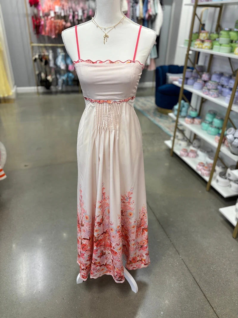 Pink/Multi Hollow Print Dress