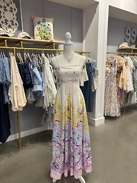 PURPLE/MULTI HOLLOW PRINT DRESS