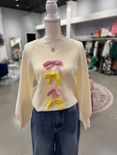 Cream Bow Sweater
