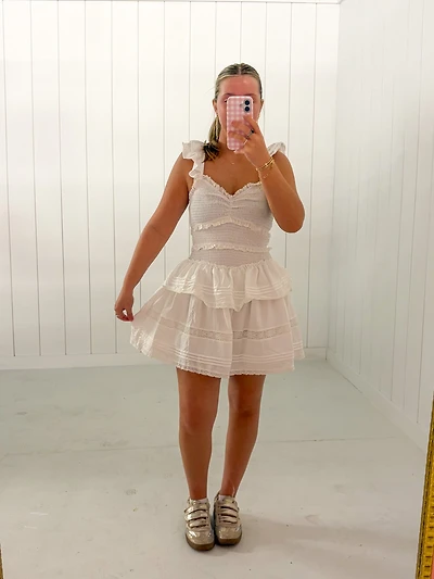 Ruffle And Pintuck Mini Dress