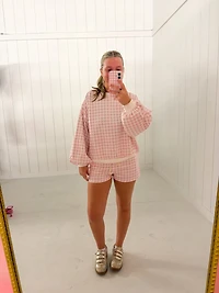 Pink Gingham Lounge Set